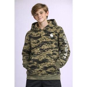 Carhartt Camo Hoodie Youth Large 14-16 Pullover Sweatshirt Streetwear